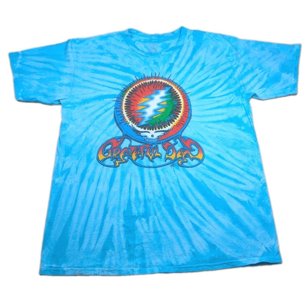 Grateful Dead Blue Tie Dye Let It Shine Shirt Mens XL Sundog